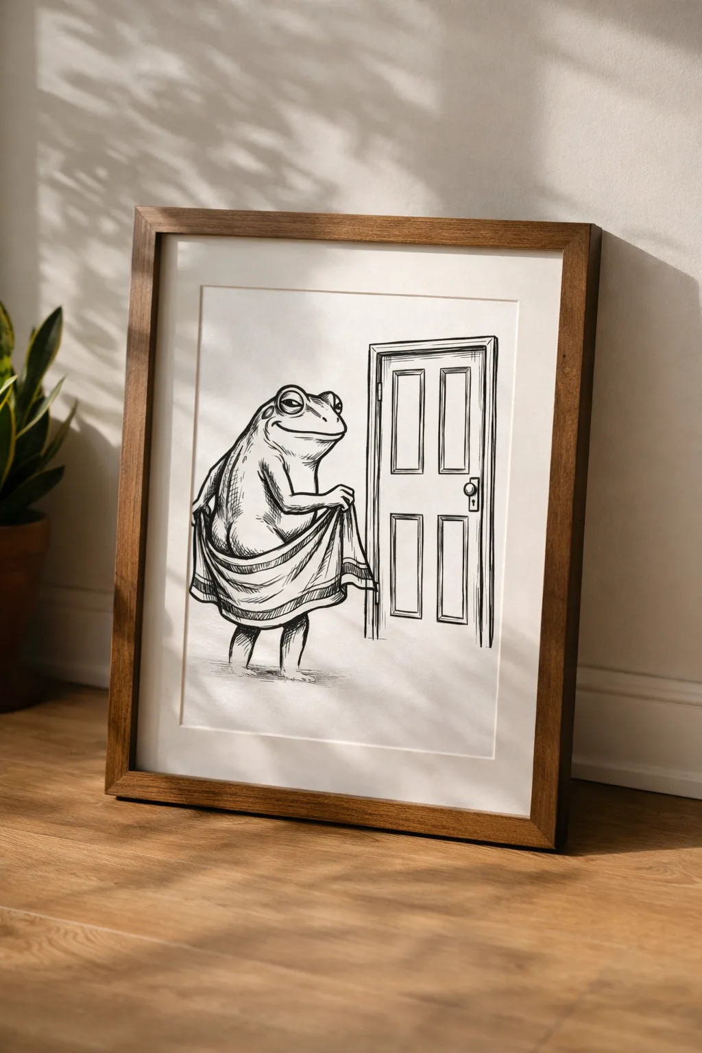 Funny Frog Bathroom Wall Art - printable wall art