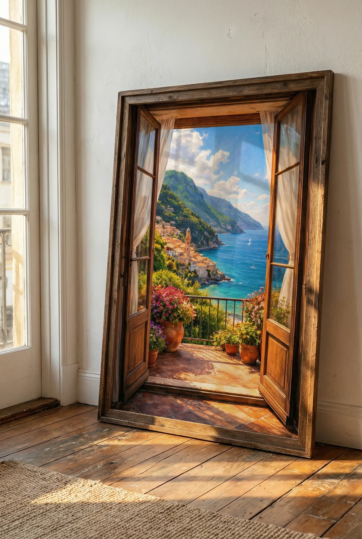 Coastal charm of Amalfi Coast Wall Art - printable wall art